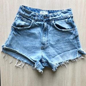 Zara TRF Denim Cut Off Shorts